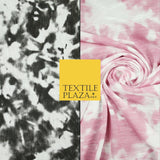 Mono Pink Psychedelic Wacky Tie Dye Abstract Soft Printed Stretch Jersey Fabric