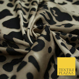 Black Cheetah Animal Leopard Soft Printed Stretch Elastane Jersey Fabric 6110