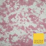 Mono Pink Psychedelic Wacky Tie Dye Abstract Soft Printed Stretch Jersey Fabric