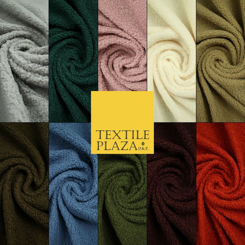 10 COLOURS - Premium Soft Faux SHERPA Fleece Fabric Material - 320GSM - 60"