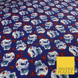 Laughing Funny Dead Scary Skulls HALLOWEEN Printed Polycotton Fabric 45" Wide
