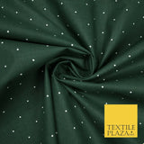 Forest Green / White Mini Diamond 100% COTTON Printed Fabric Craft 58" 6390