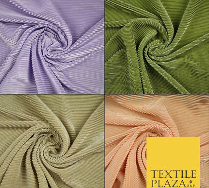 4 COLOURS Mini Micro Pleated Crushed Satin Stretch Fabric Dress Dance Skirt 58"