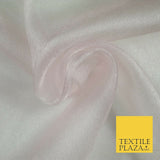 GOLD / PALE PINK Japanese Crystal Organza Bridal Wedding Dress Veil Fabric 44"