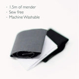 KORBOND 3.8cm x 50cm 3 Pack Black, White & Grey Iron On Mender Tape Patch 110084