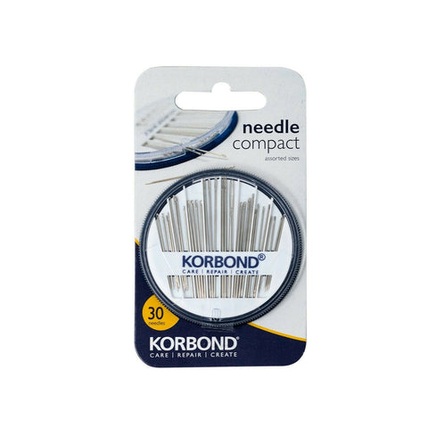 KORBOND 30 Piece Compact Needles Set Assorted Most Popular Sizes 110251
