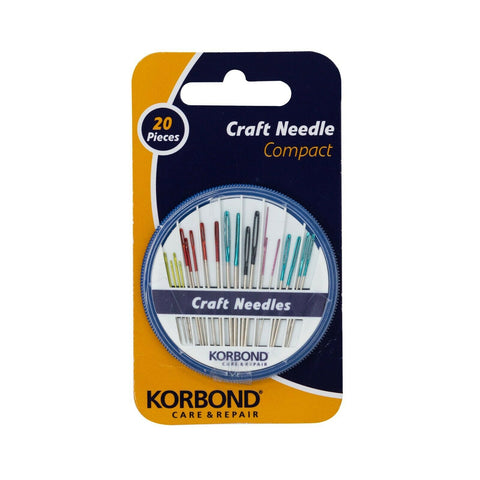 KORBOND 20 Piece Craft Needle Compact Set with Case Assorted Sizes Uses 110255