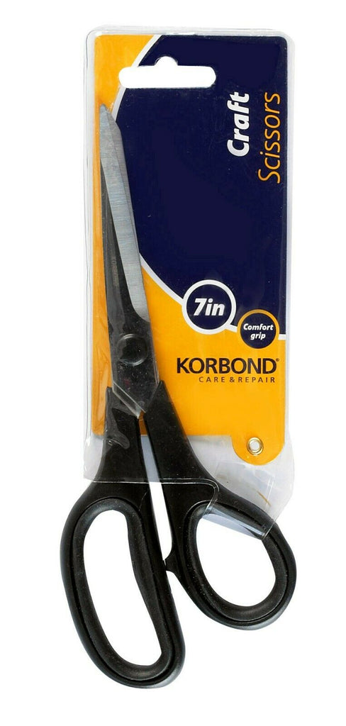 KORBOND 7" Comfort Grip Craft Scissors Professional Stainless Steel Arts 110355