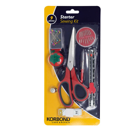 KORBOND Starter SEWING KIT - Beginner Pack 9 Pieces Essential Hobby Craft 160953