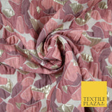 Dusty Pink Mosaic Abstract Textured Metallic Fancy Brocade Jacquard Fabric 6780