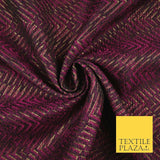 Magenta Pink Abstract Waves Textured Metallic Fancy Brocade Jacquard Fabric 6767