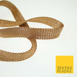 Copper Gold Simple Plain Knit Woven Trim Border Ribbon Lace 1.5cm Wide X591