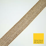 Antique Gold Metallic Shimmer Stripe Lines Trim Border Ribbon 3.5cm Wide X595