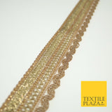 Gold Glitter Sequin Cording ZigZag Trimming Border Ribbon Ethnic Trim Lace X579