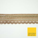 Gold Glitter Sequin Cording ZigZag Trimming Border Ribbon Ethnic Trim Lace X579