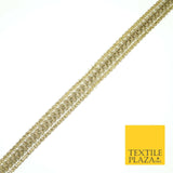 English Gold Slim Shiny Glitter Woven Trim Border Ribbon Lace 1.5cm Wide X572