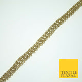Gold Knotted Weave White Pearl Beaded Trim Border Ribbon Lace 1.5cm Wide X566