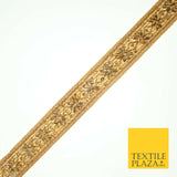 Gold Floral Diamonte Encrusted Fancy Trim Border Ribbon Gota Lace 3cm Wide X559
