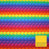 Multicolour LEGO Building Bricks Rainbow Striped Printed 100% Cotton Fabric 7359