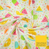 Colourful Summer Party Fruity Ice Lolly Confetti Printed 100% Cotton Fabric 7351