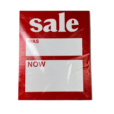 12 Pack LARGE SALE WAS NOW Cards Price Label Discount Shop Pricing Sign Cards