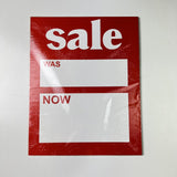 12 Pack LARGE SALE WAS NOW Cards Price Label Discount Shop Pricing Sign Cards
