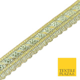 Green Gold Double Sequin Mini Swag Fancy Gota Trim Border Ribbon Lace X547