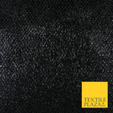 Black Glossy Shiny Metallic Circle Lattice Lurex Lame Fabric Dancewear 44" 7101