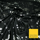 Black / Navy Blue Horoscope Star Signs Computer Foil Fabric Costume Dancewear