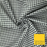 1/8" SMALL Classic BLACK White Gingham Check COTTON Fabric Picnic 36" Wide 7215