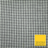 1/8" SMALL Classic BLACK White Gingham Check COTTON Fabric Picnic 36" Wide 7215