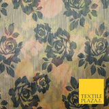 ORANGE Tie Dye Effect Cationic Rose Shadow Jacquard Dress Fabric 58" Wide 7209