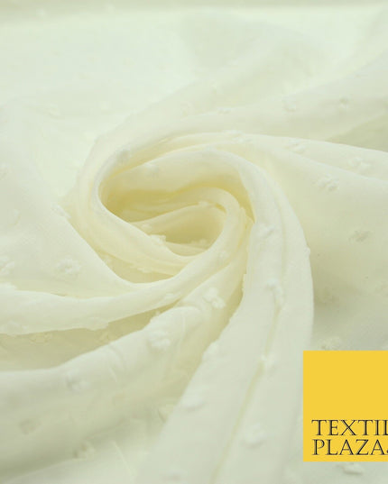 18 COLOURS - Swiss Knot Dot Dobby Sheer Georgette Chiffon Dress Fabric 59"