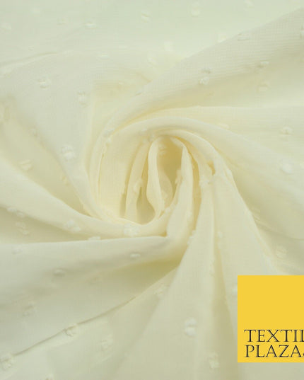 18 COLOURS - Swiss Knot Dot Dobby Sheer Georgette Chiffon Dress Fabric 59"