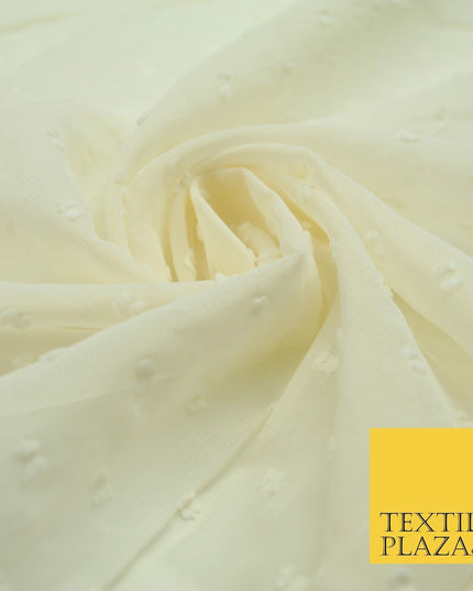 18 COLOURS - Swiss Knot Dot Dobby Sheer Georgette Chiffon Dress Fabric 59"