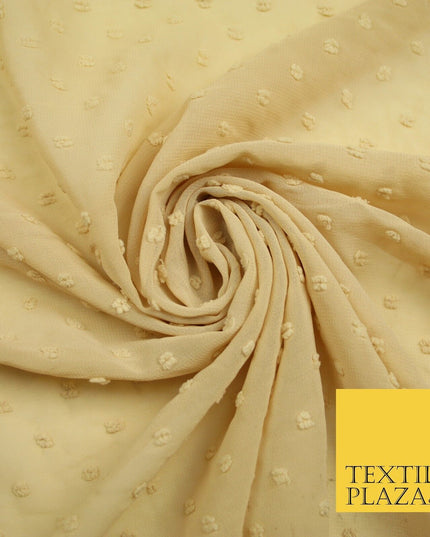 18 COLOURS - Swiss Knot Dot Dobby Sheer Georgette Chiffon Dress Fabric 59"