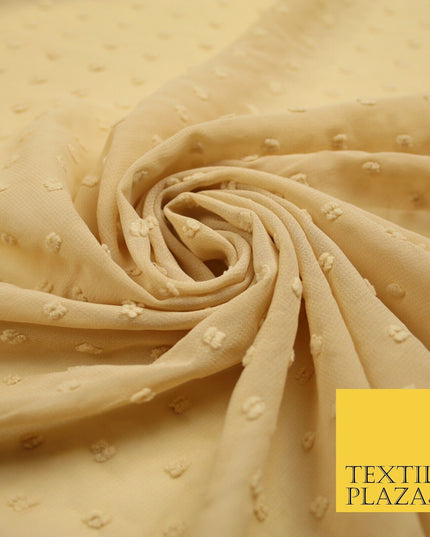 18 COLOURS - Swiss Knot Dot Dobby Sheer Georgette Chiffon Dress Fabric 59"