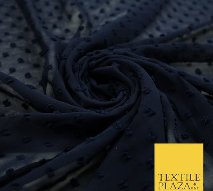 18 COLOURS - Swiss Knot Dot Dobby Sheer Georgette Chiffon Dress Fabric 59"