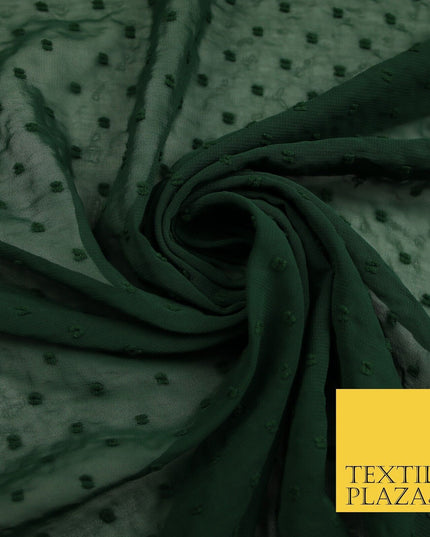 18 COLOURS - Swiss Knot Dot Dobby Sheer Georgette Chiffon Dress Fabric 59"