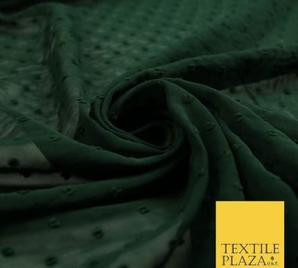 18 COLOURS - Swiss Knot Dot Dobby Sheer Georgette Chiffon Dress Fabric 59"