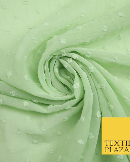 18 COLOURS - Swiss Knot Dot Dobby Sheer Georgette Chiffon Dress Fabric 59"