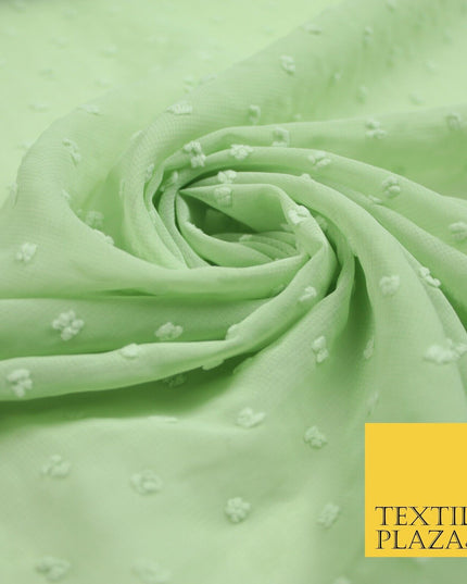 18 COLOURS - Swiss Knot Dot Dobby Sheer Georgette Chiffon Dress Fabric 59"