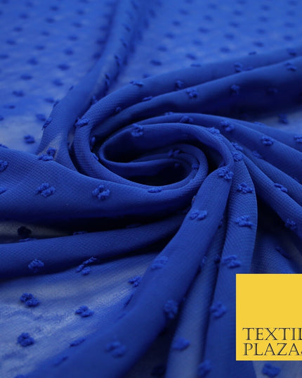 18 COLOURS - Swiss Knot Dot Dobby Sheer Georgette Chiffon Dress Fabric 59"