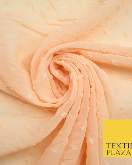 18 COLOURS - Swiss Knot Dot Dobby Sheer Georgette Chiffon Dress Fabric 59"