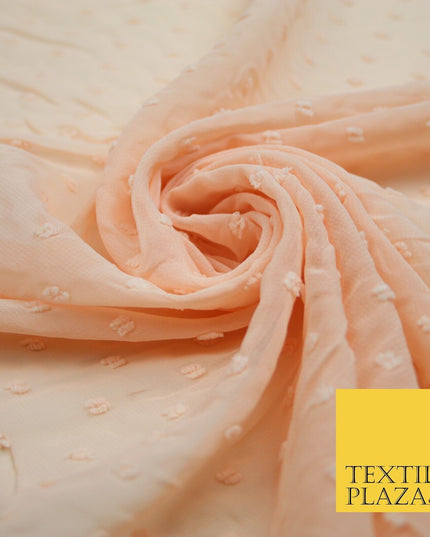 18 COLOURS - Swiss Knot Dot Dobby Sheer Georgette Chiffon Dress Fabric 59"