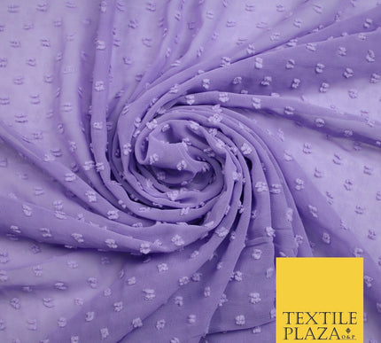 18 COLOURS - Swiss Knot Dot Dobby Sheer Georgette Chiffon Dress Fabric 59"