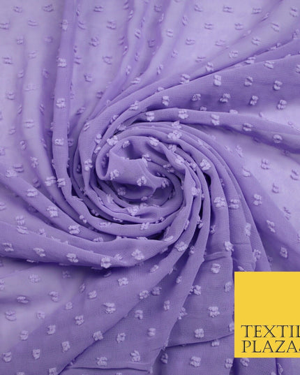 18 COLOURS - Swiss Knot Dot Dobby Sheer Georgette Chiffon Dress Fabric 59"