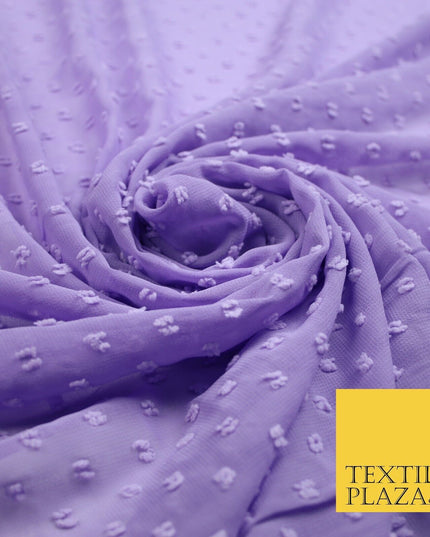 18 COLOURS - Swiss Knot Dot Dobby Sheer Georgette Chiffon Dress Fabric 59"