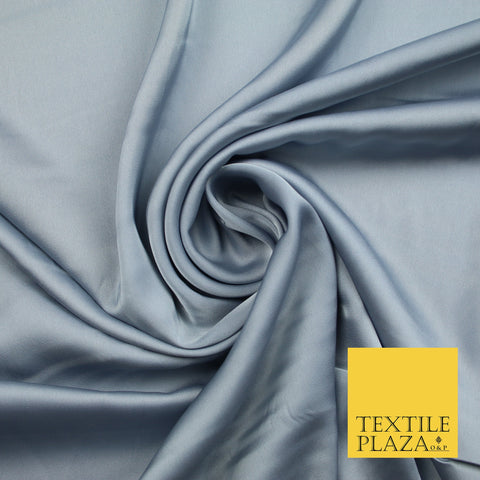 Grey Fine Silky Smooth Liquid Sateen Satin Dress Fabric Drape Lining Material 7813