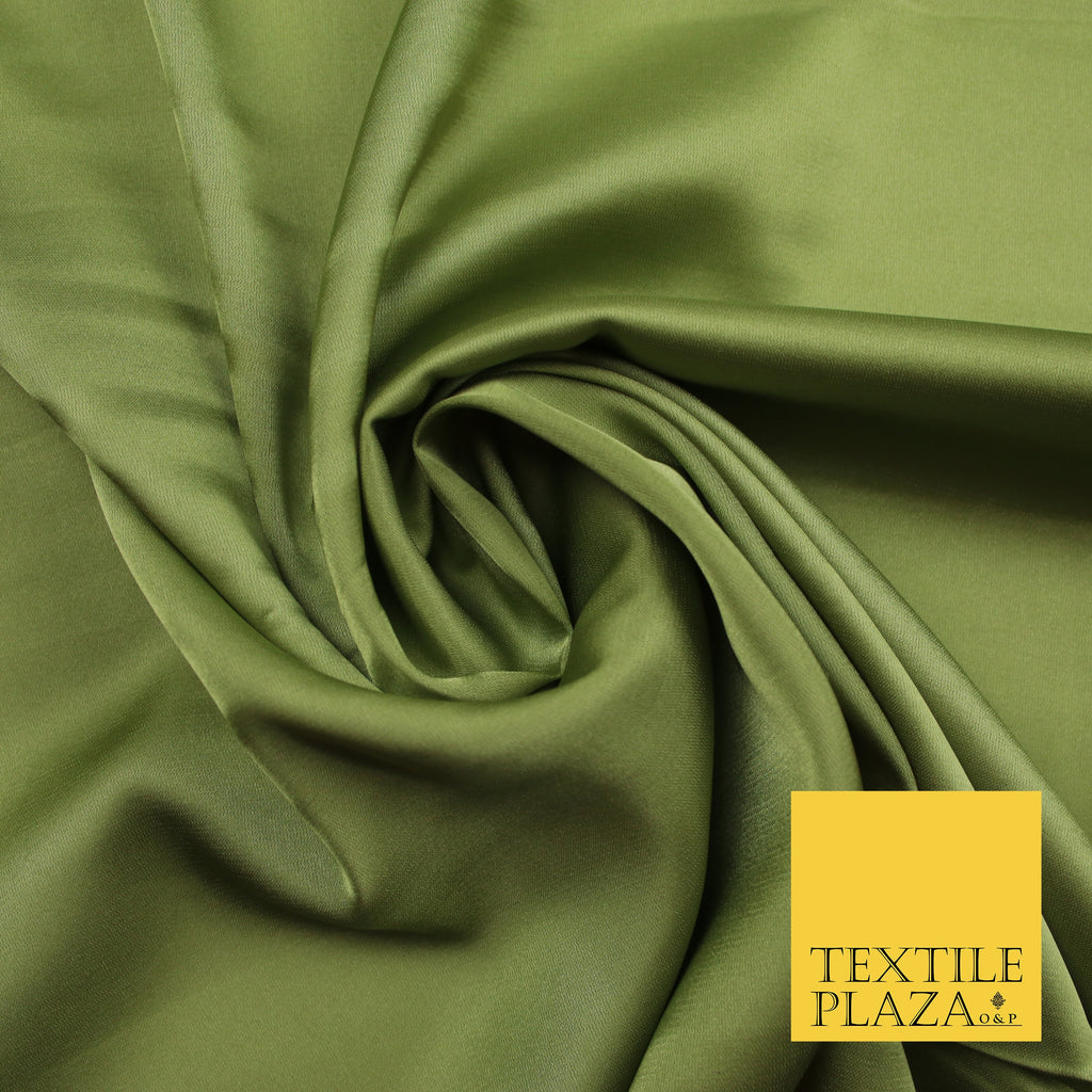 Light Olive Green Fine Silky Smooth Liquid Sateen Satin Dress Fabric Drape Lining Material 7897